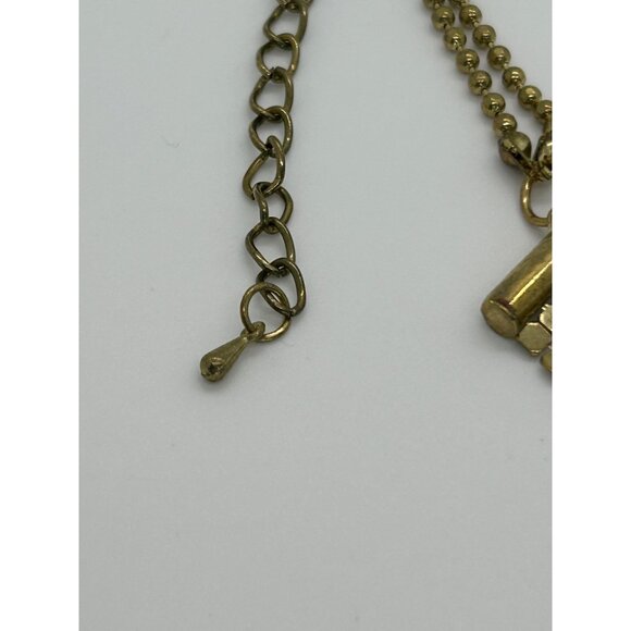 Gold-tone Rhinestone Chainmail Bib Necklace Fringed Chain Statement Boho Chic - Picture 14 of 14